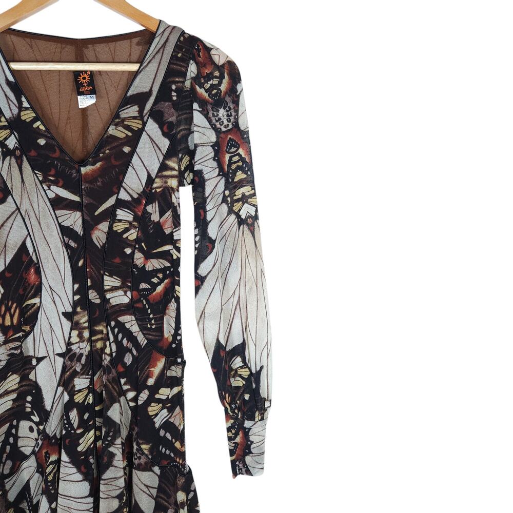 Vintage Jean Paul Gaultier Soleil Dress Medium Butterfly Sheer Mesh Y2K Glam - Picture 2 of 13